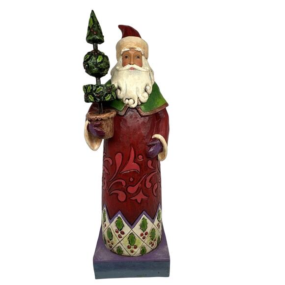2008 Jim Shore Holiday Time Santa Folk Art Topiary Christmas Heartwood Creek VTG - Picture 1 of 7